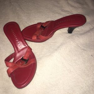 Red open toed heels